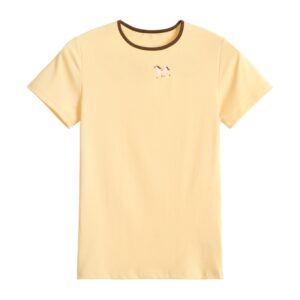 Regular Shoulder Versatile Slim-Fit Yellow T-Shirt