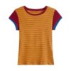 Striped Colorblock Unique Statement T-Shirt